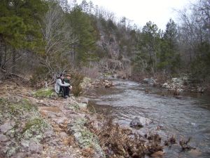 Owen and Eli, downriver